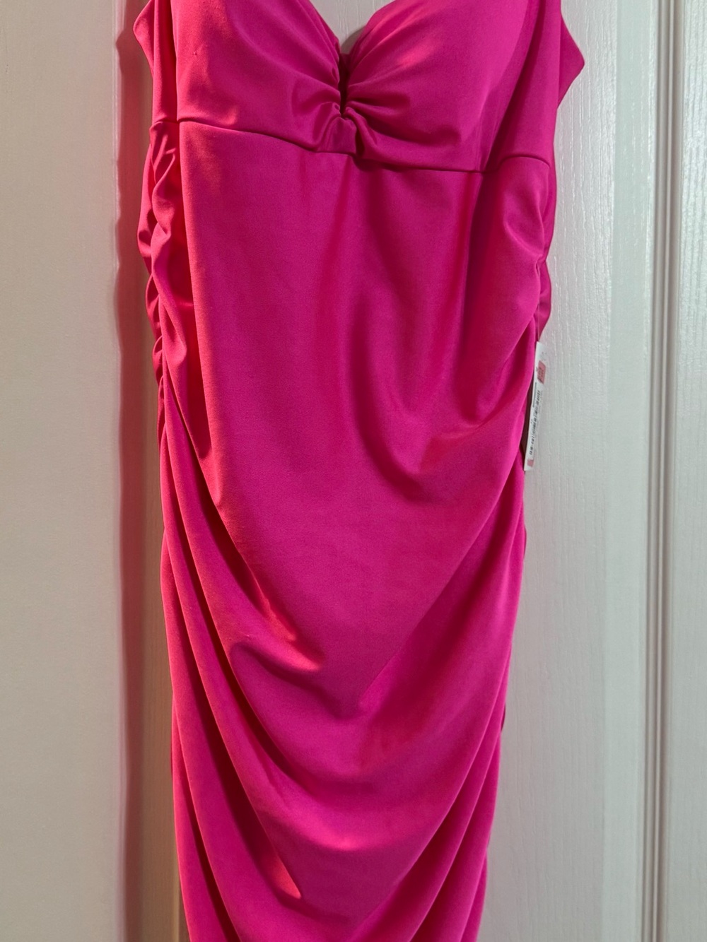 B Darlin Fuchsia Mini Dress with Draped Silhouette